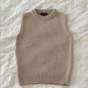 Ann Taylor Loft Tan Knit Sweater Vest XXS